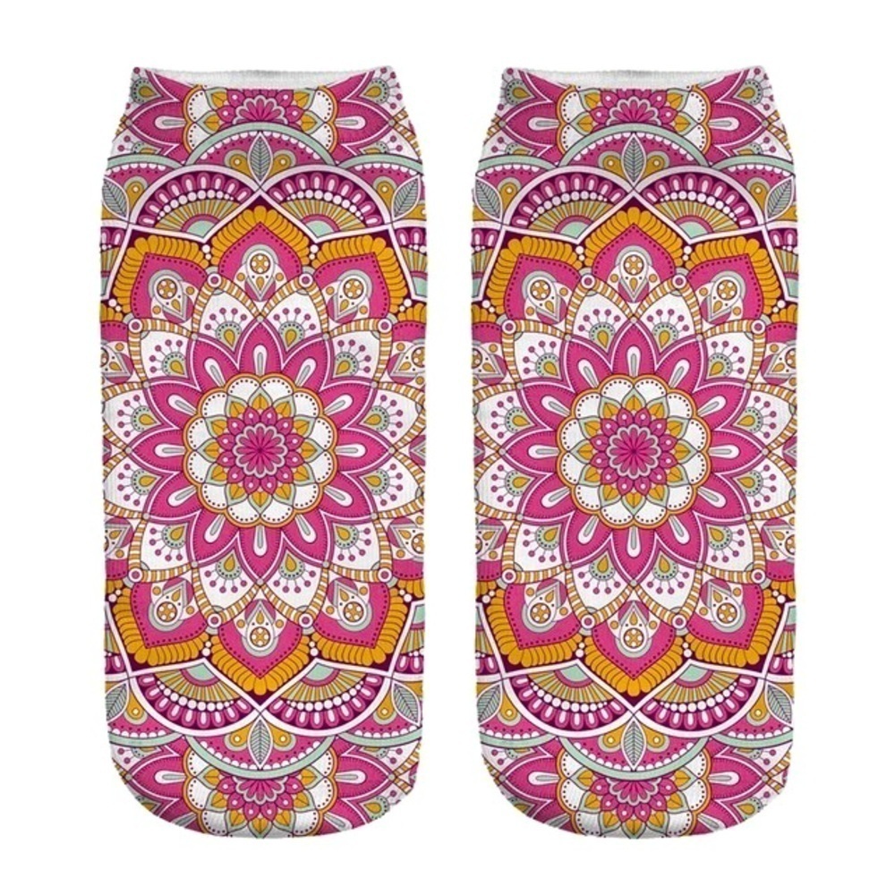 🏷️ 4/$25 Colorful Mandala Bohemian Ankle Socks